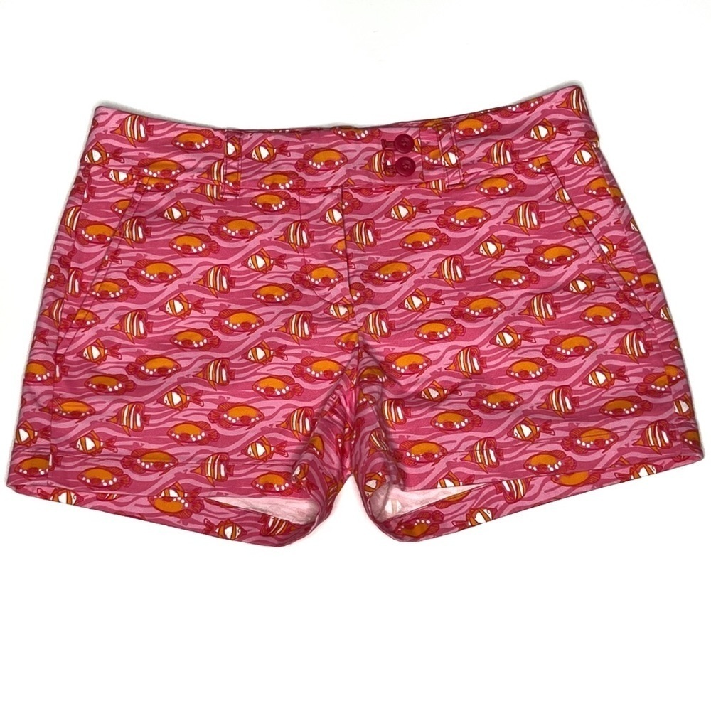 Vineyard Vines Women’s Fish Print Pink Shorts size 0